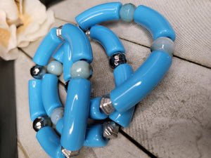 Bamboo bracelet - Baby blue